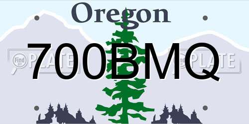 700BMQ Oregon License Plate