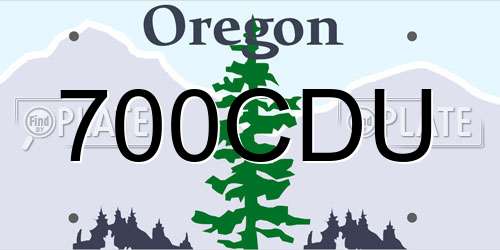 700CDU Oregon License Plate