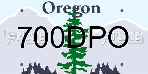 700DPO Oregon License Plate