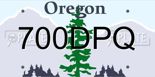 700DPQ Oregon License Plate
