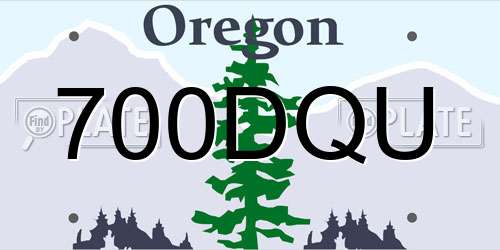 700DQU Oregon License Plate