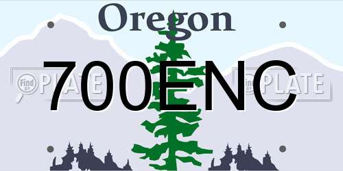 700ENC Oregon License Plate