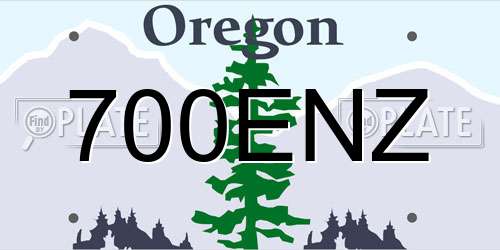 700ENZ Oregon License Plate