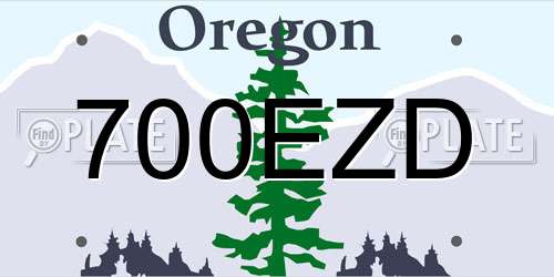 700EZD Oregon License Plate