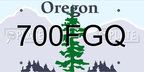 700FGQ Oregon License Plate