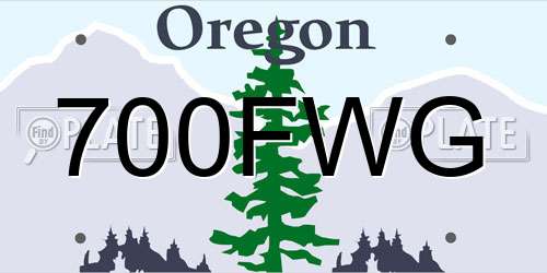 700FWG Oregon License Plate