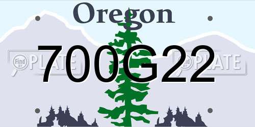 700G22 Oregon License Plate