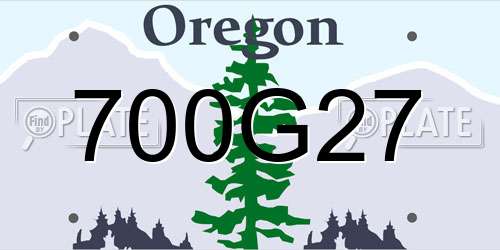 700G27 Oregon License Plate