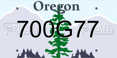 700G77 Oregon License Plate