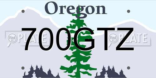 700GTZ Oregon License Plate