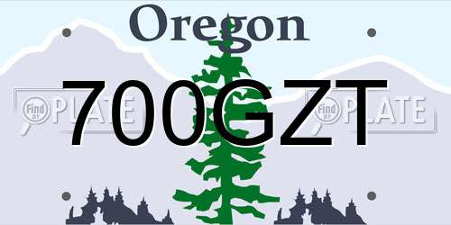 700GZT Oregon License Plate