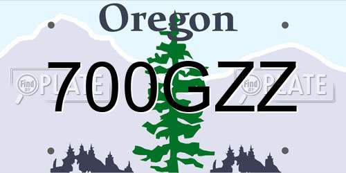 700GZZ Oregon License Plate