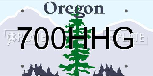 700HHG Oregon License Plate