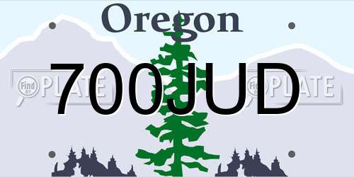 700JUD Oregon License Plate