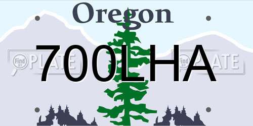 700LHA Oregon License Plate
