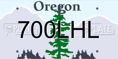 700LHL Oregon License Plate
