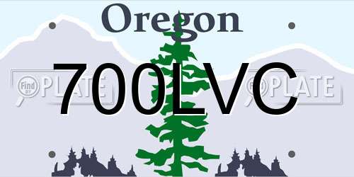 700LVC Oregon License Plate