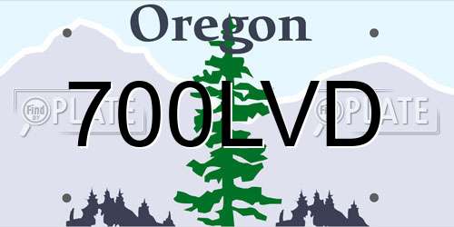 700LVD Oregon License Plate