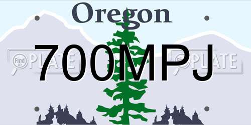 700MPJ Oregon License Plate