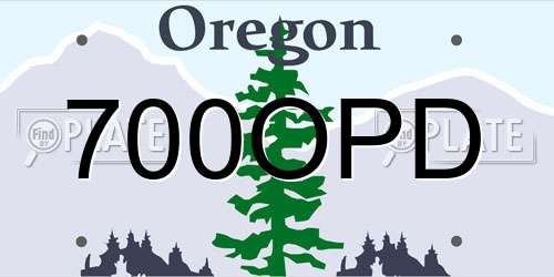 700OPD Oregon License Plate