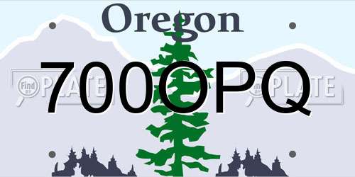 700OPQ Oregon License Plate