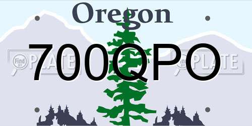 700QPO Oregon License Plate