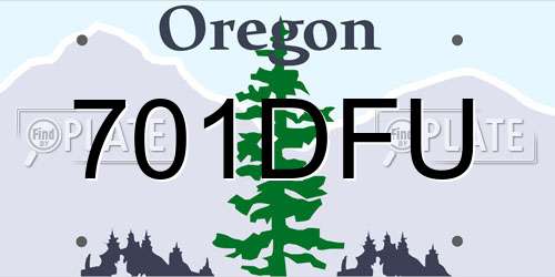 701DFU Oregon License Plate