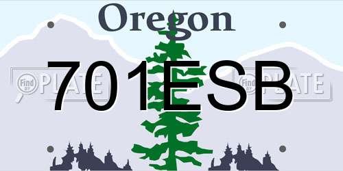 701ESB Oregon License Plate