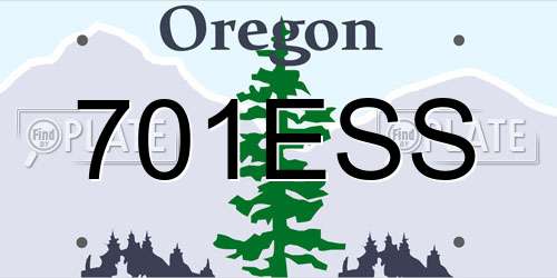 701ESS Oregon License Plate