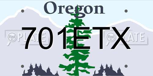 701ETX Oregon License Plate