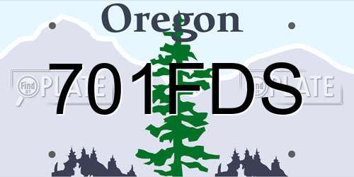 701FDS Oregon License Plate