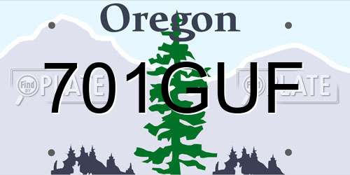 701GUF Oregon License Plate