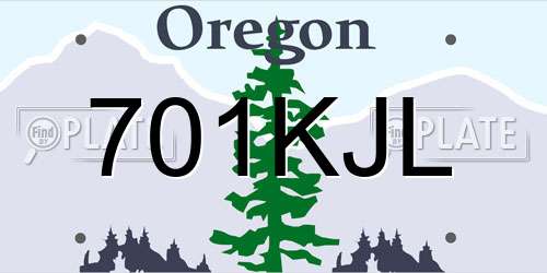 701KJL Oregon License Plate