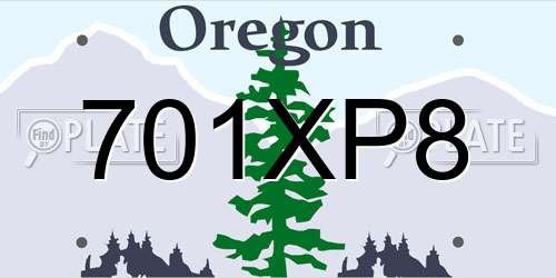701XP8 Oregon License Plate