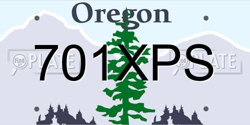 701XPS Oregon License Plate