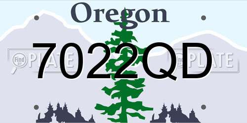 7022QD Oregon License Plate