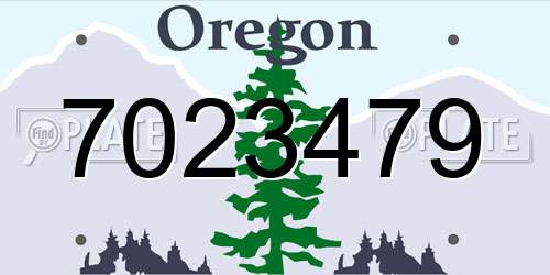 7023479 Oregon License Plate