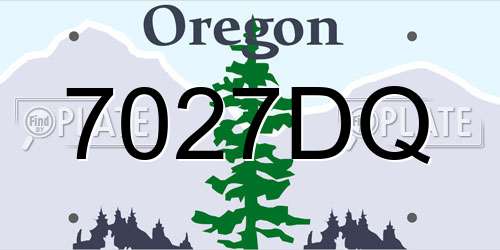 7027DQ Oregon License Plate