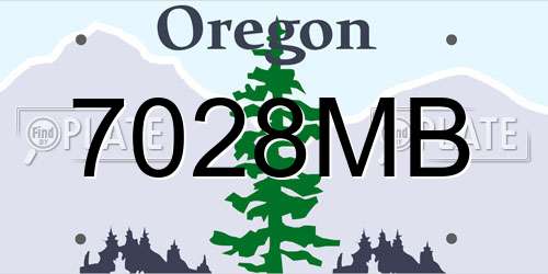 7028MB Oregon License Plate