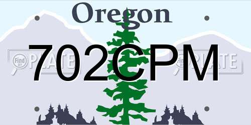 702CPM Oregon License Plate