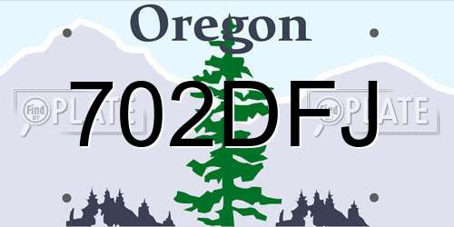 702DFJ Oregon License Plate