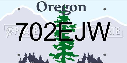 702EJW Oregon License Plate
