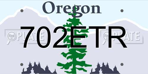 702ETR Oregon License Plate