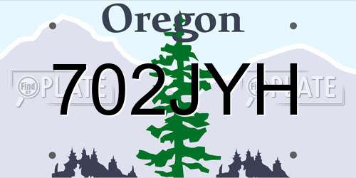 702JYH Oregon License Plate