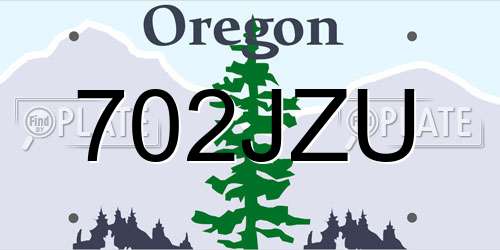 702JZU Oregon License Plate