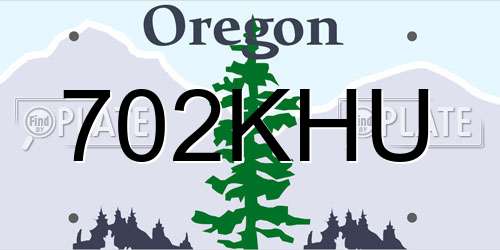 702KHU Oregon License Plate