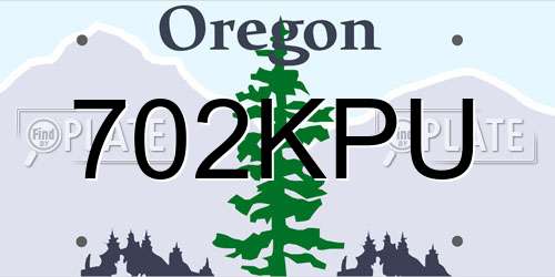 702KPU Oregon License Plate