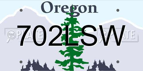 702LSW Oregon License Plate