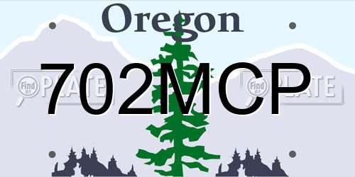 702MCP Oregon License Plate