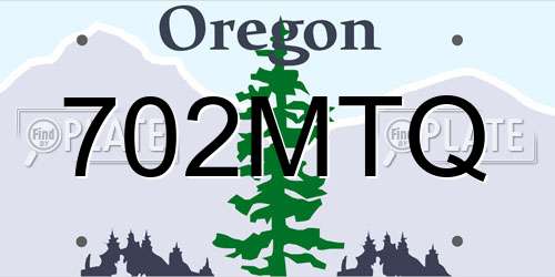 702MTQ Oregon License Plate
